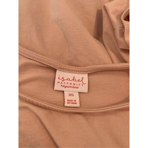 Isabel Maternity by Ingrid & Isabel Women's Mauve Pink Short Puff Sleeve Top Siz - Picture 4 of 5
